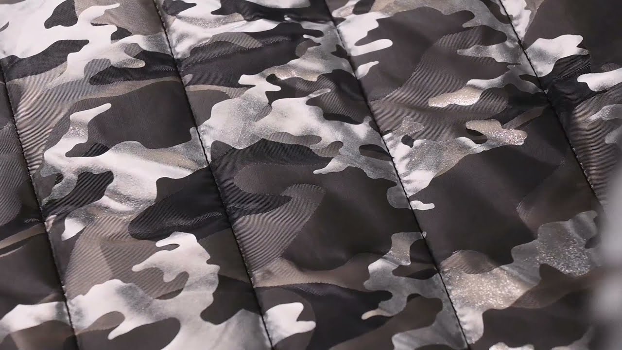 Bekleidungsstoff Steppstoff Camouflage grau silberfarbig 1,4m Breite