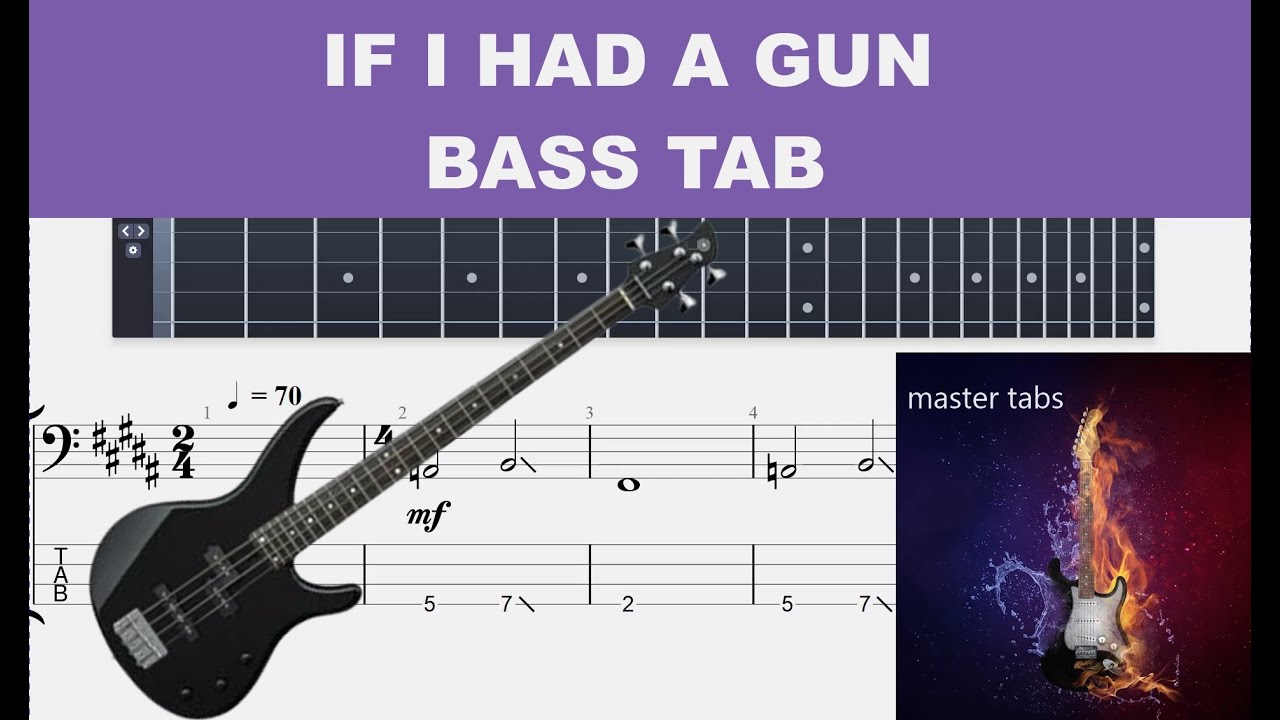 IF I HAD A GUN  | Noel Gallagher | BASSTab #tutorial #Mastertabs#BestFreeYoutubeMusic# #pop# #rock