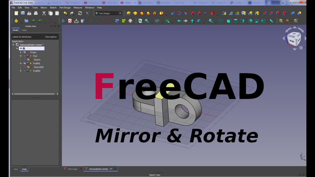 FreeCAD Mirror and Rotate a Sketch to another plane