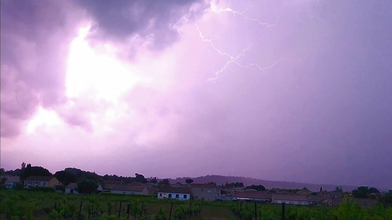 2e orage de la soirée du 19 mai 2025 à Montady (34) orage violent !
