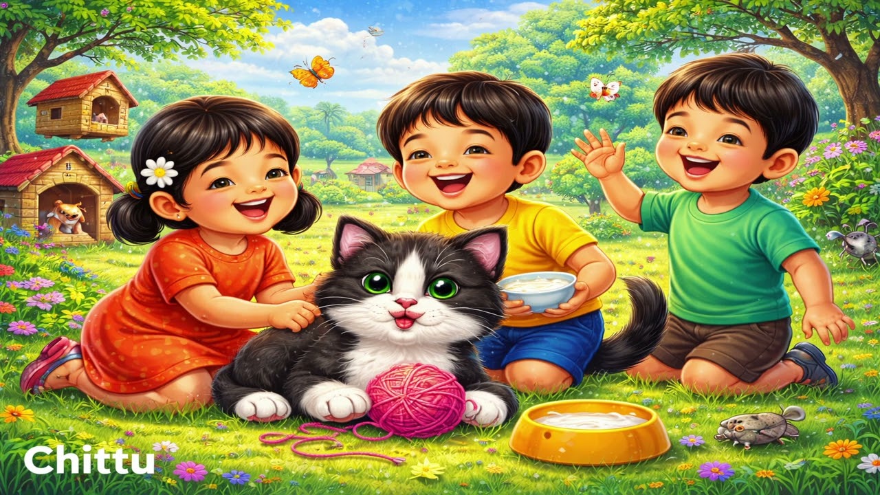 மியாவ் மியாவ் | Cat Meow |  | Educational Nursery Rhymes & Fun Learning Songs 🎵