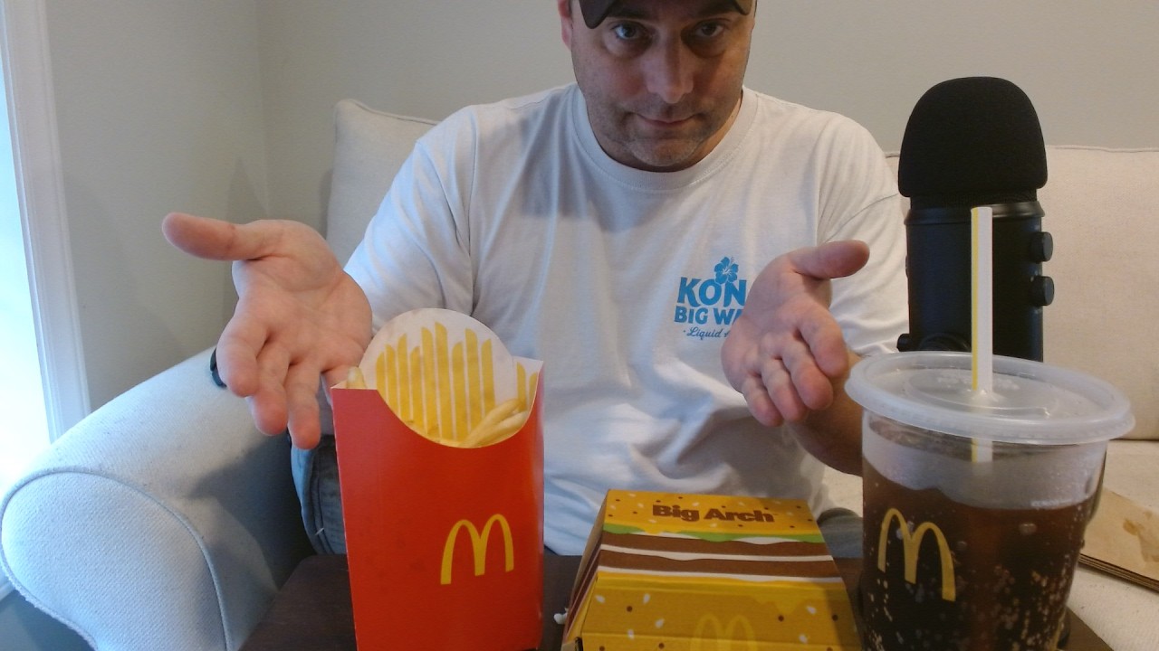ASMR Eating Mcdonald's Big Arch Burger and Fries