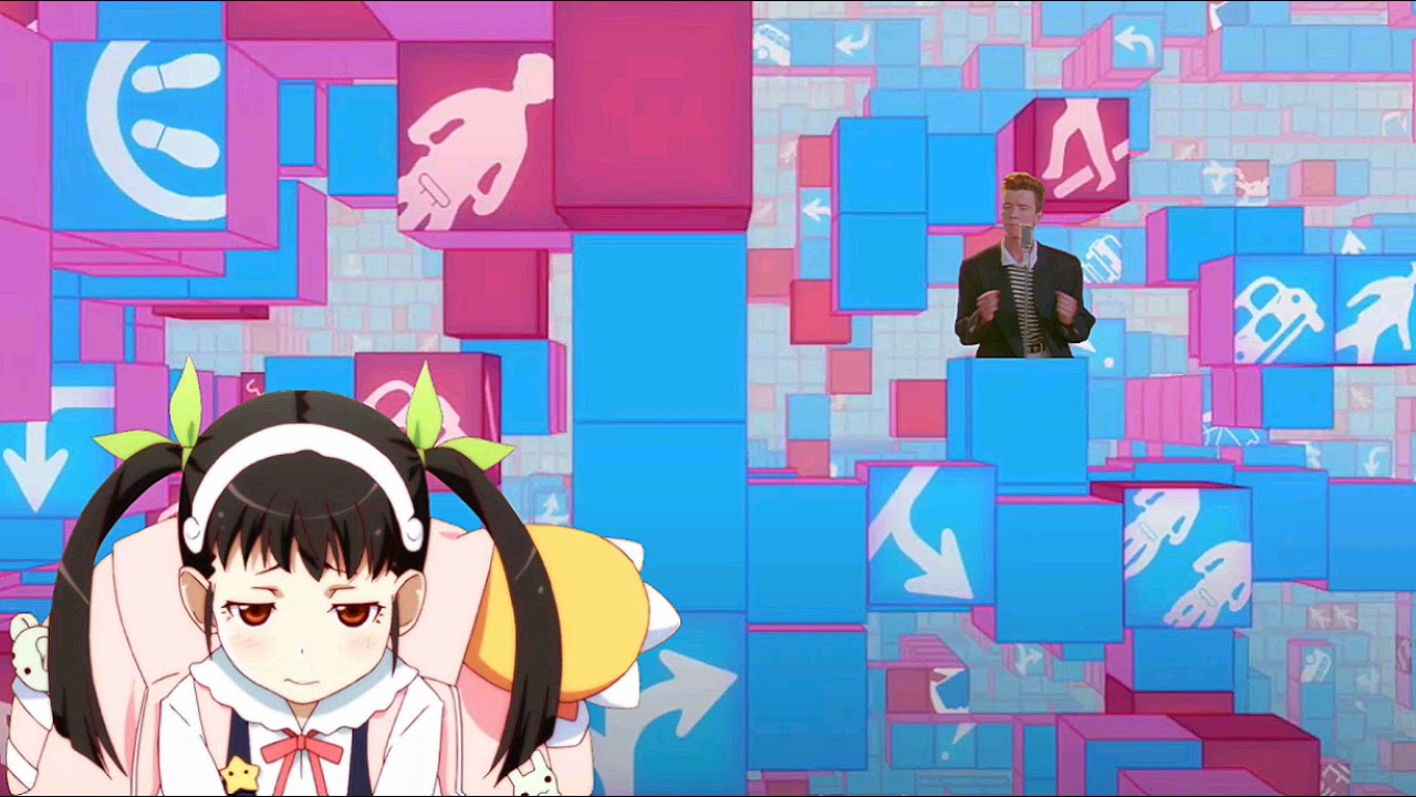 Happy Roll ~ Happy Bite (Monogatari Series S2 OP 2) x Never Gonna Give You Up (Rick Astley) Mashup