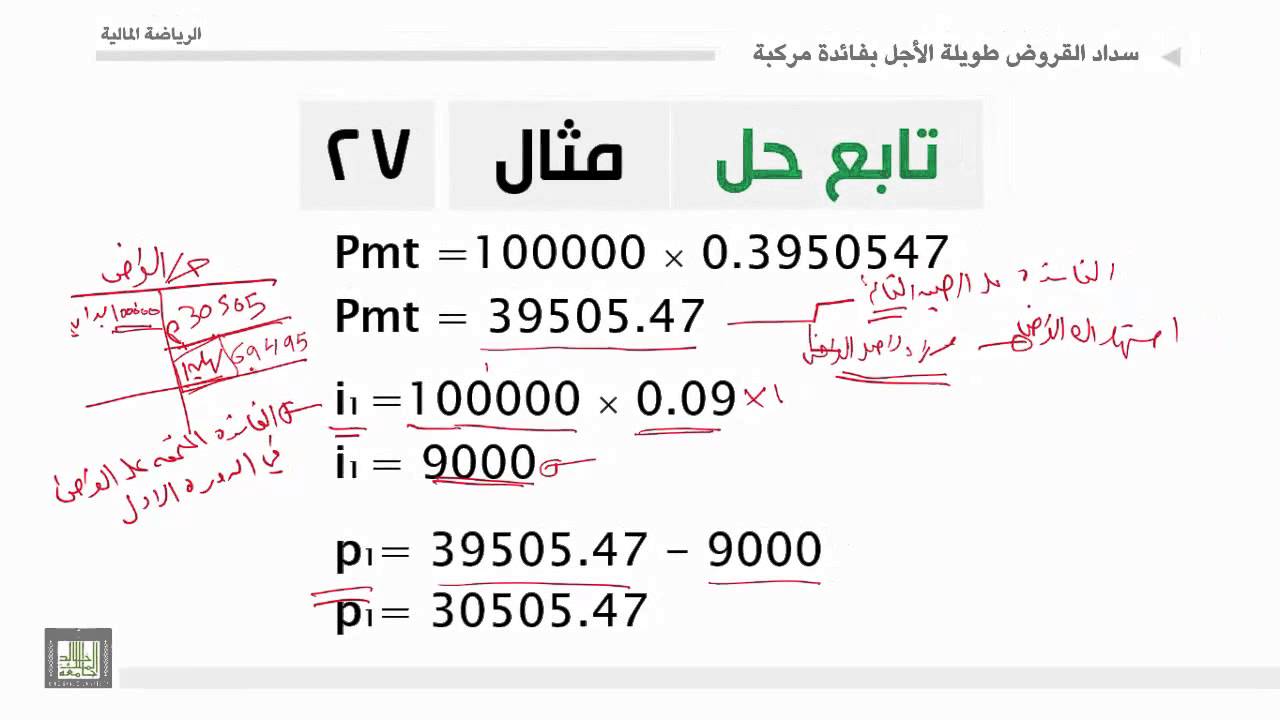 سداد القروض طويلة الأجل واستهلاكها بفائدة مركبة : رياضة مالية