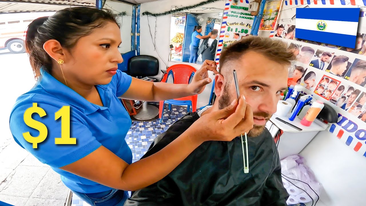 $1 Lady barber in El Salvador 🇸🇻