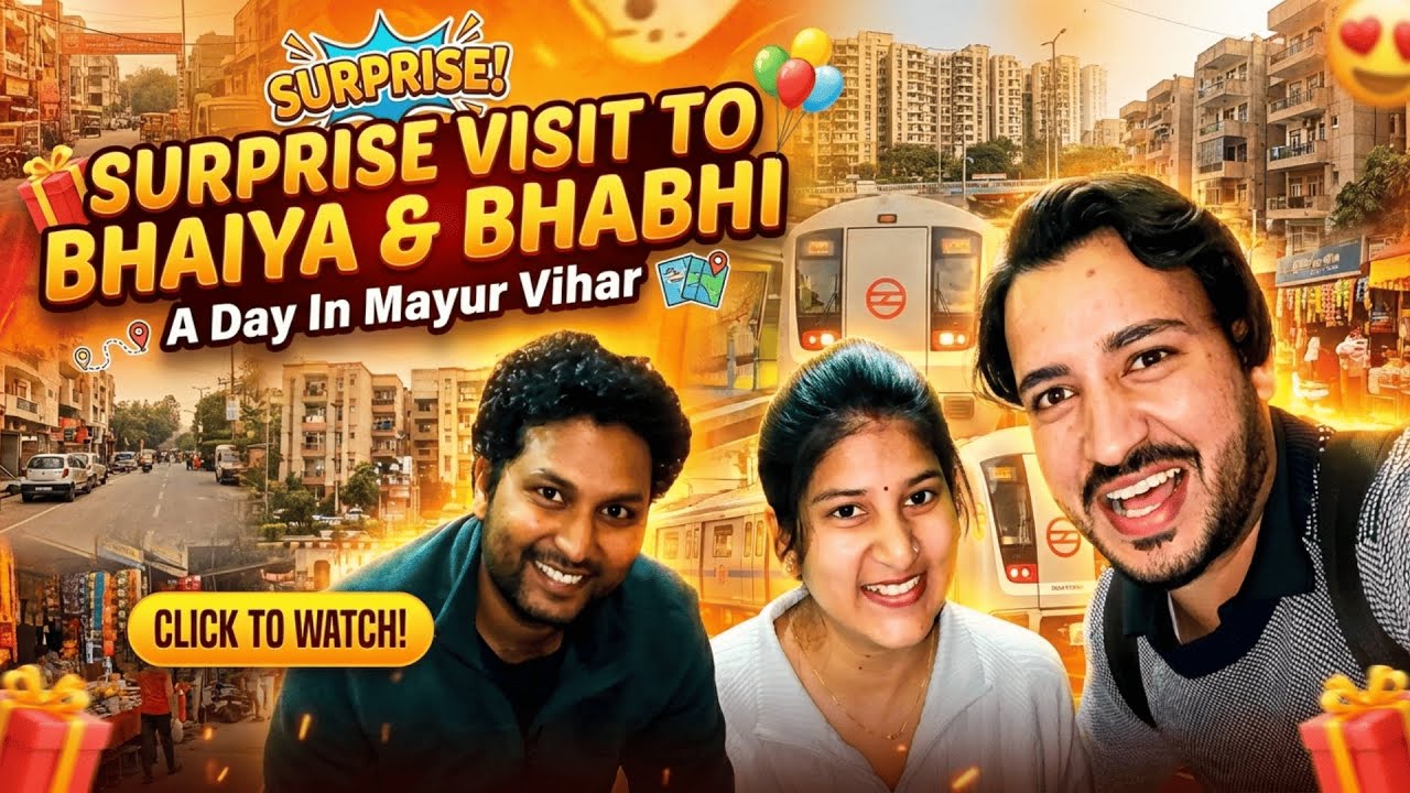 Surprise Visit to Bhaiya & Bhabhi 😁🫂❤️ | A Day In Mayur Vihar Delhi 🤩 #surprisevisit #mayurvihar