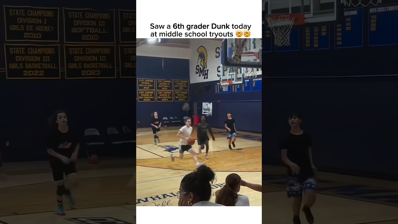 6th grader dunking easy at tryouts 🔥🔥 #teamflightbrothers