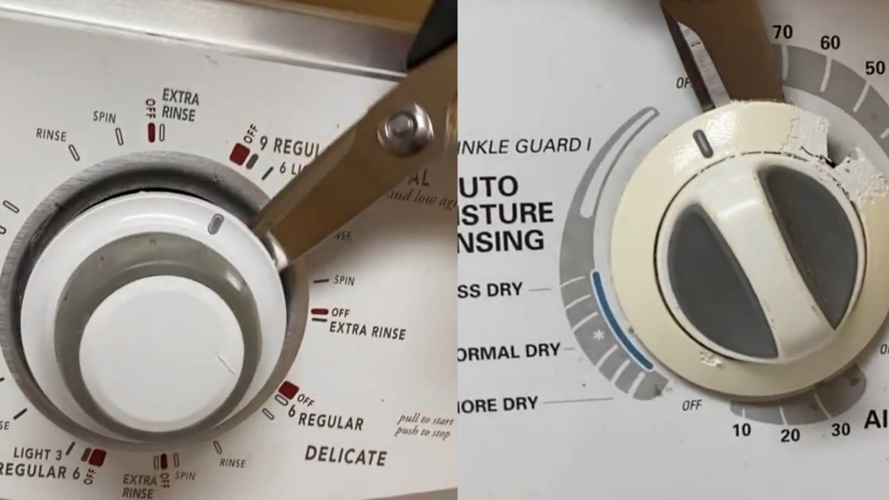 Old Washer/Dryer control knob destruction to celebrate the end of them as our washer won't spin