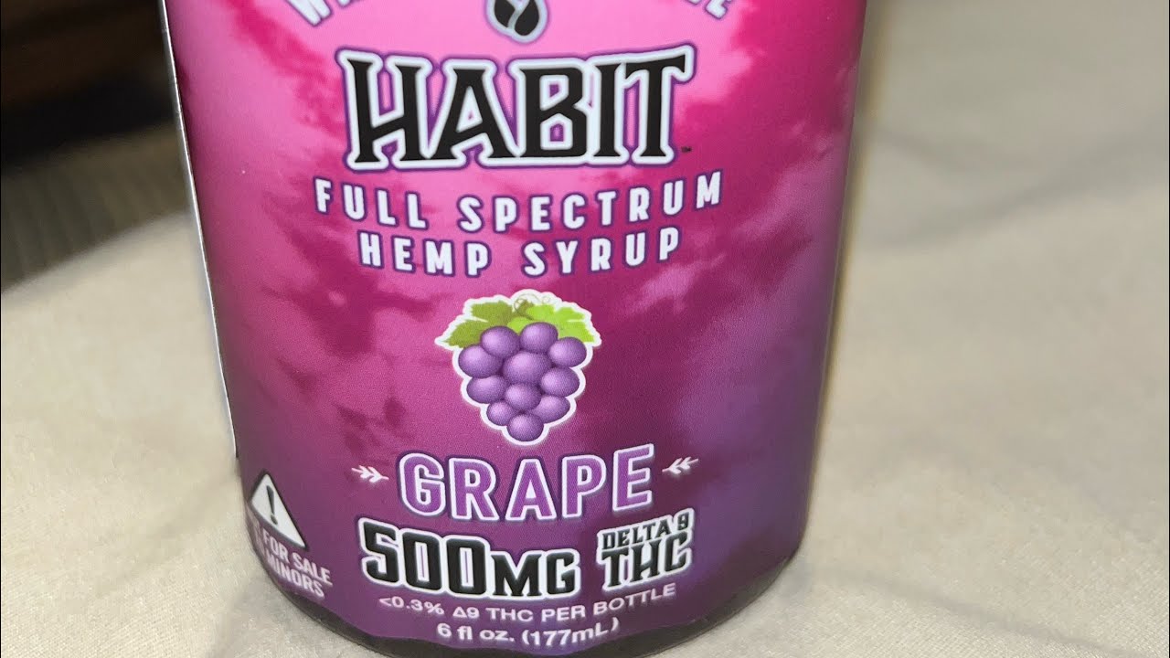Habit 500mg Delta-9 THC syrup. (Grape Review)