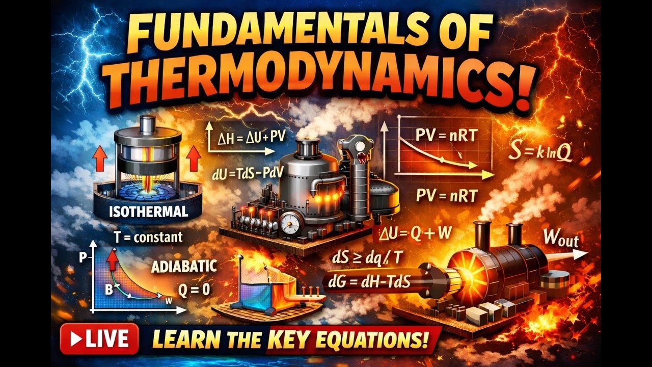 THERMODYNAMICS FUNDAMENTALS LIVE #thermodynamics #physicalchemistry