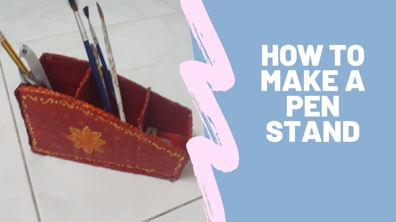 How to make a pen stand out of cardboard- Ishan Media