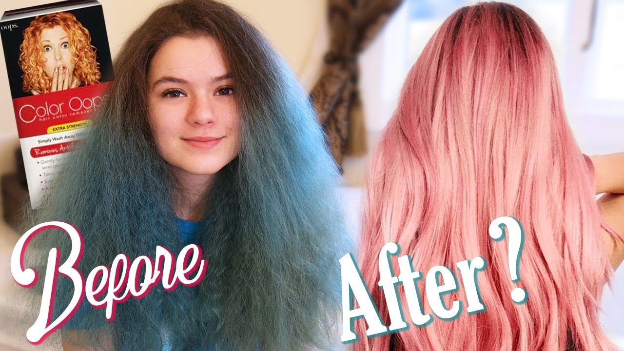 Dying my Teal Hair Pink Myself!  Color Opps hair color removal at Home!