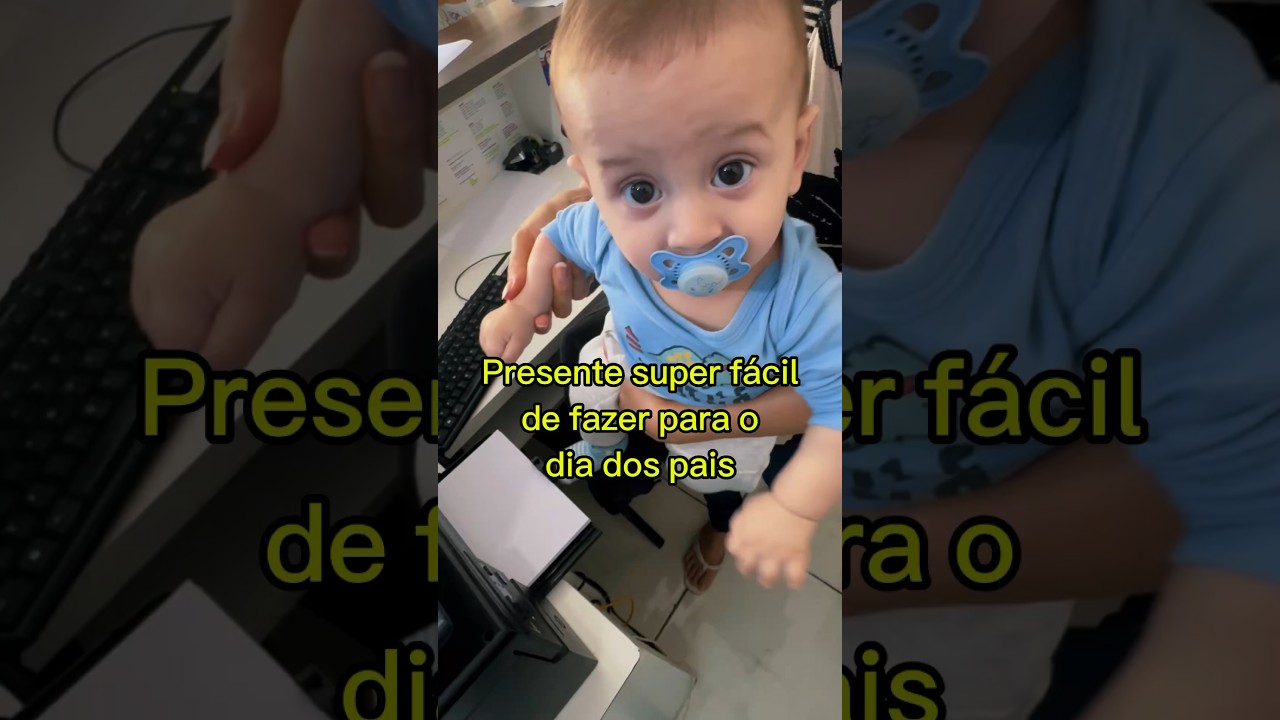 Presente f&aacute;cil e especial para o papai feito pelas crian&ccedil;as 💙 #maternidade #diadospais #dica #viral