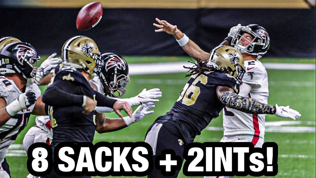 Saints DEFENSE Nets 8 Sacks & 2INTs vs. Falcons!