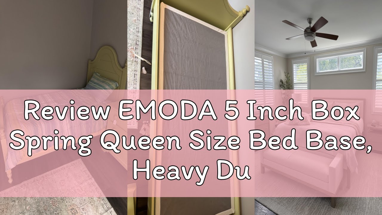Review EMODA 5 Inch Box Spring Queen Size Bed Base, Heavy Duty Metal Queen Mattress Foundation with