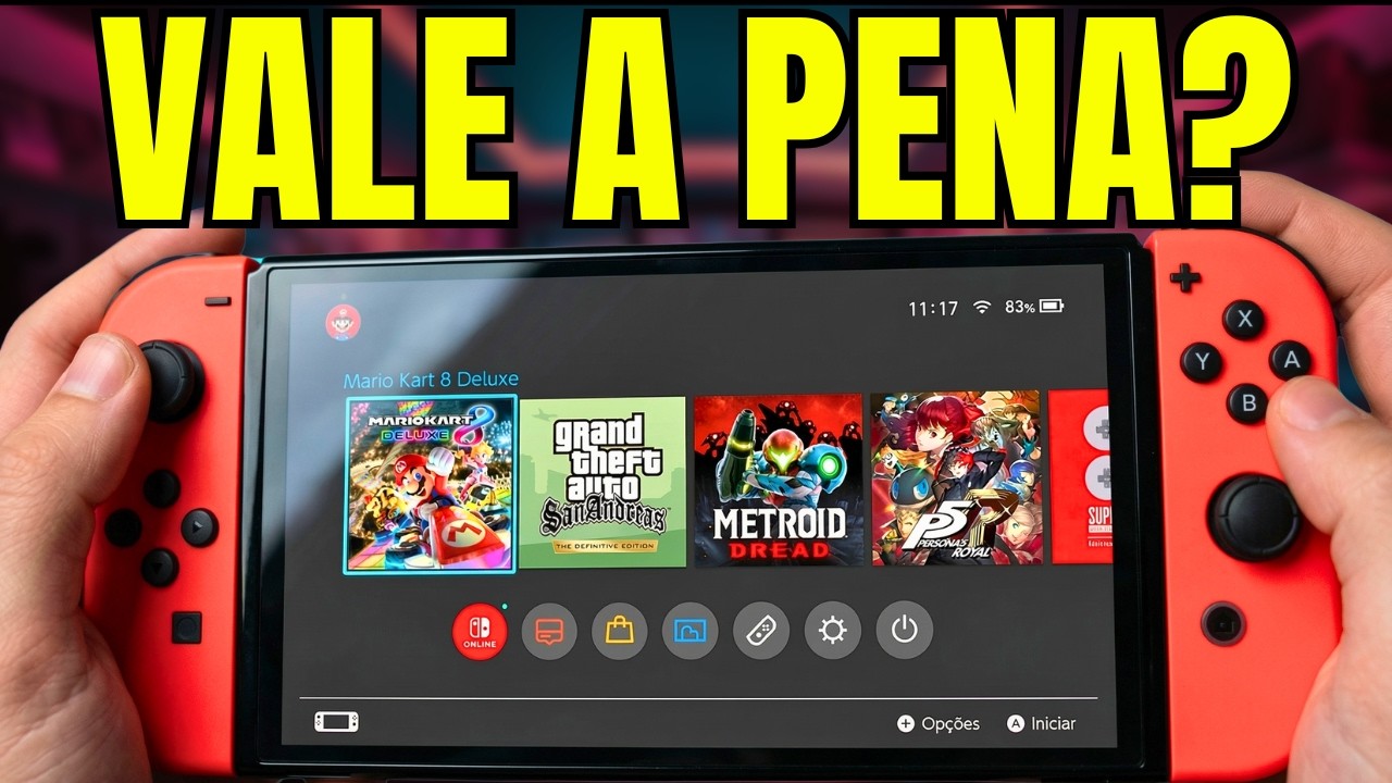 😱 COMPREI um NINTENDO SWITCH OLED Desbloqueado em 2025! Ainda VALE a PENA?