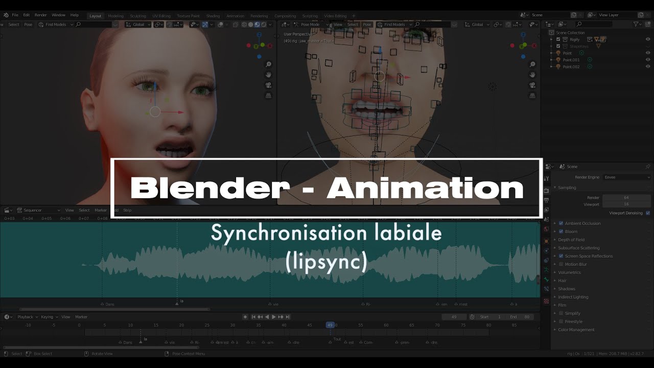 Blender - Animation - Synchronisation labiale - lipsync