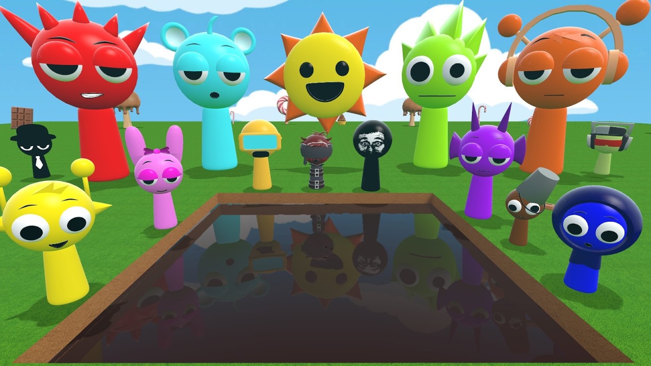 I FOUND ALL MR SUN TREE FUN COMPUTER EVOLUTION SPRUNKI FAMILY in CHOCOLATE POOL Garry's Mod