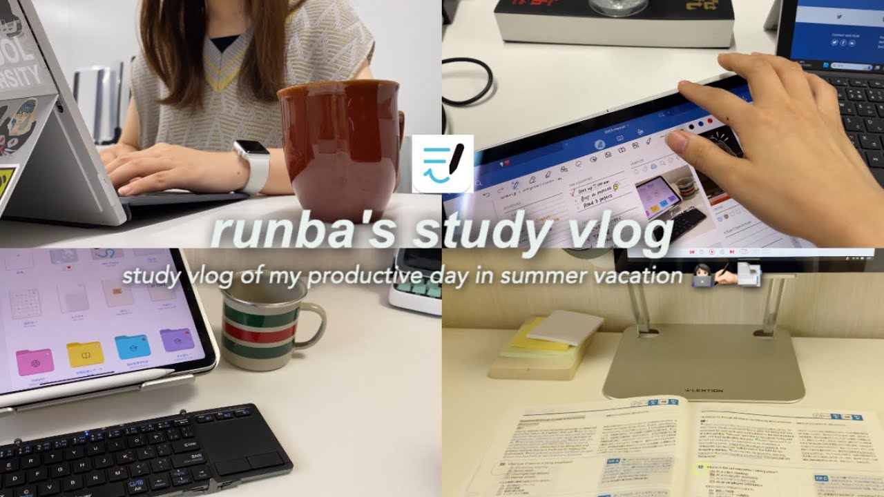 eng) 大学院生の夏休みのとある１日study vlog👩🏻‍💻✍🏻🗒️｜Goodnotesの中身紹介📂｜uni vlog, nursing student
