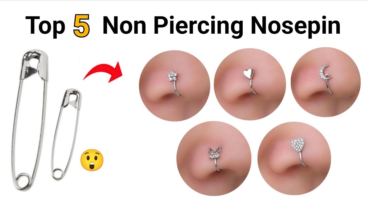 5 Easy homemade Cute Nosepin 😍🥰/how to make Nosering with safety pin/homemade no piercing Nosering