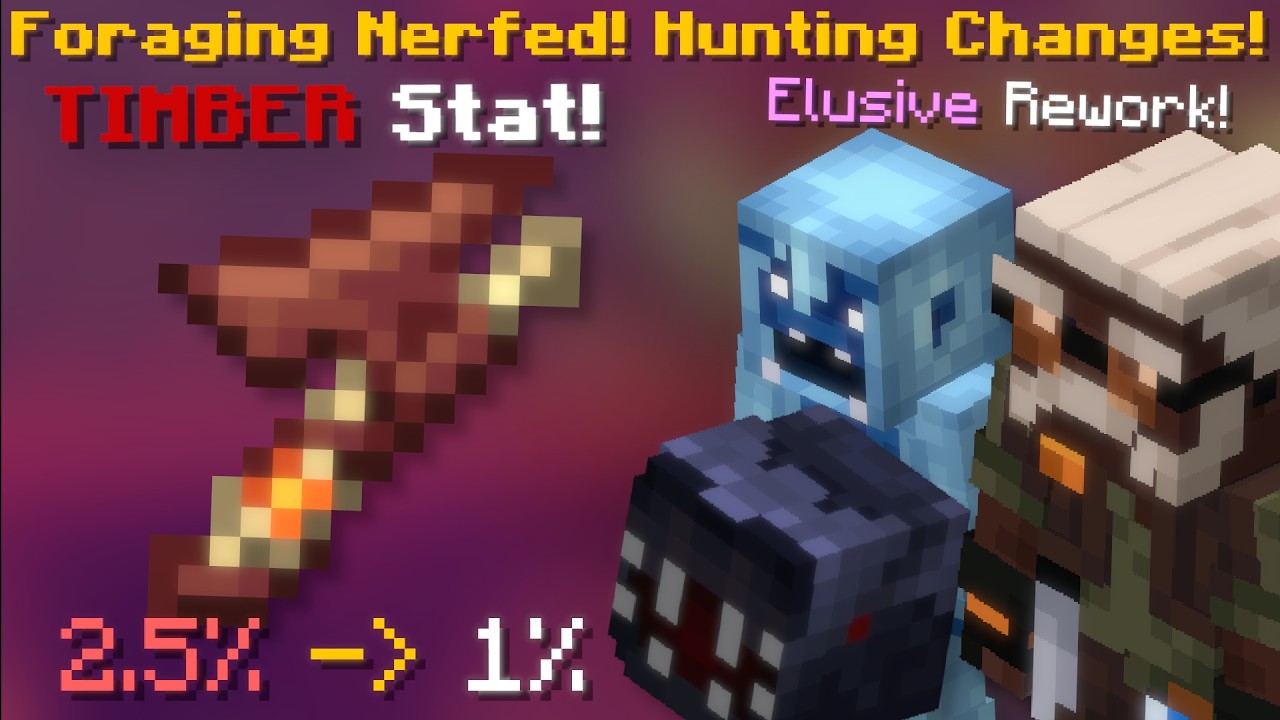 Foraging Nerfed! Timber Stat! Hunting Changes + More! (Hypixel Skyblock News)