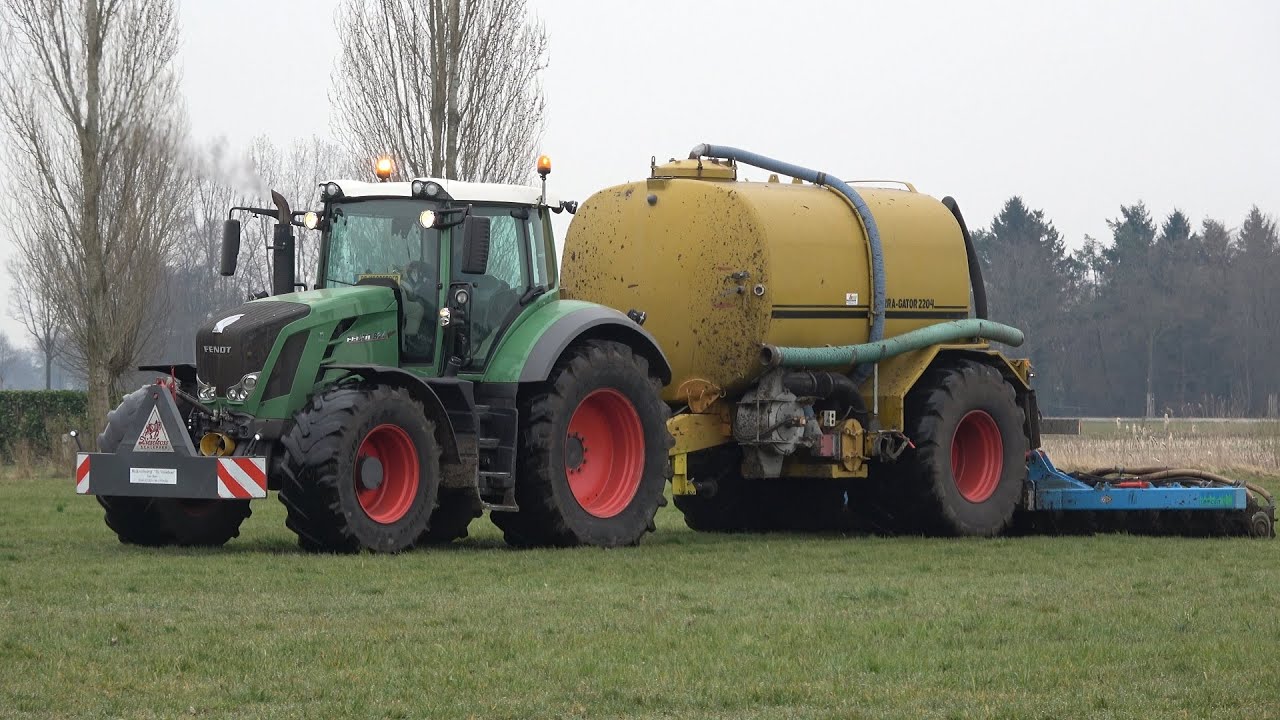 De Vosseboer aan het grasland bemesten met een Fendt 824 Vario en TerraGator 2204 tank (2022)