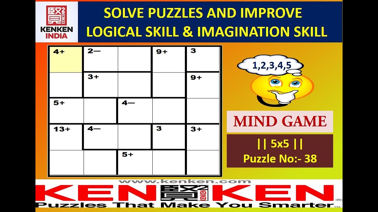 Solve KENKEN Puzzle 5x5 |MED| Puzzle no: 38| #skillgame #kenkenpuzzle #education #mathstricks #maths