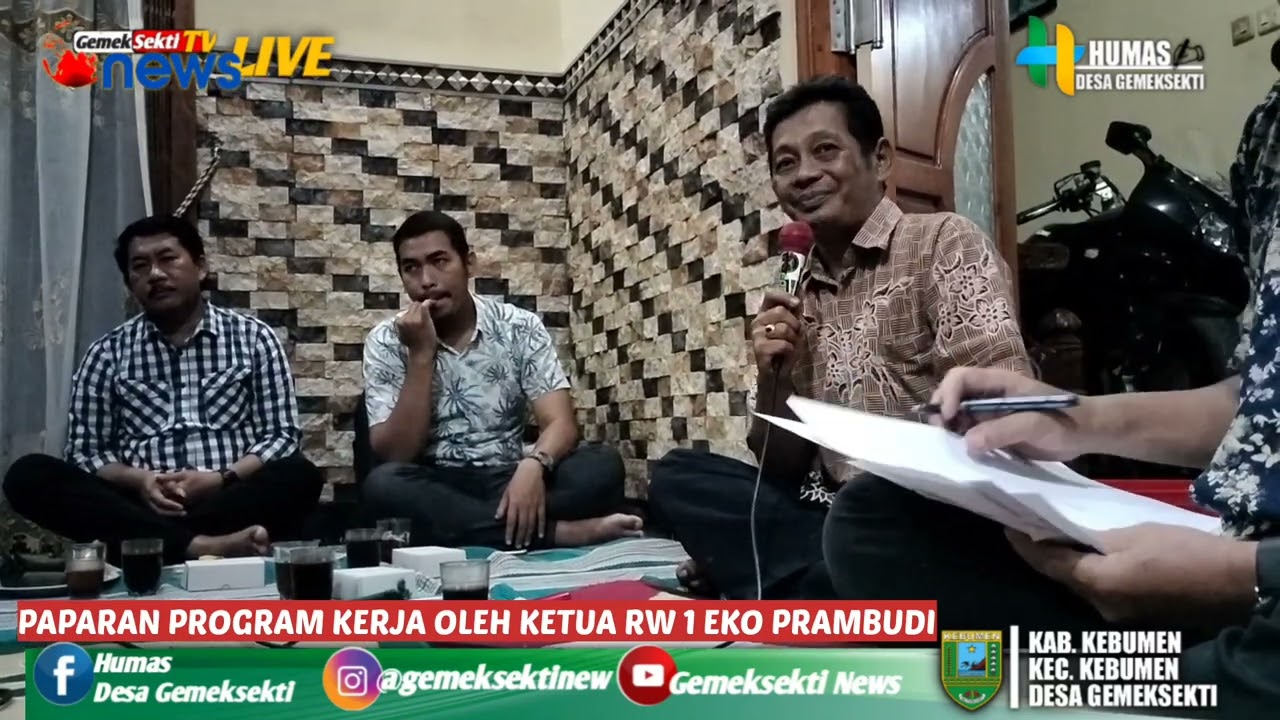PAPARAN PROGRAM KERJA OLEH KETUA RW 1 YANG BARU TERPILIH