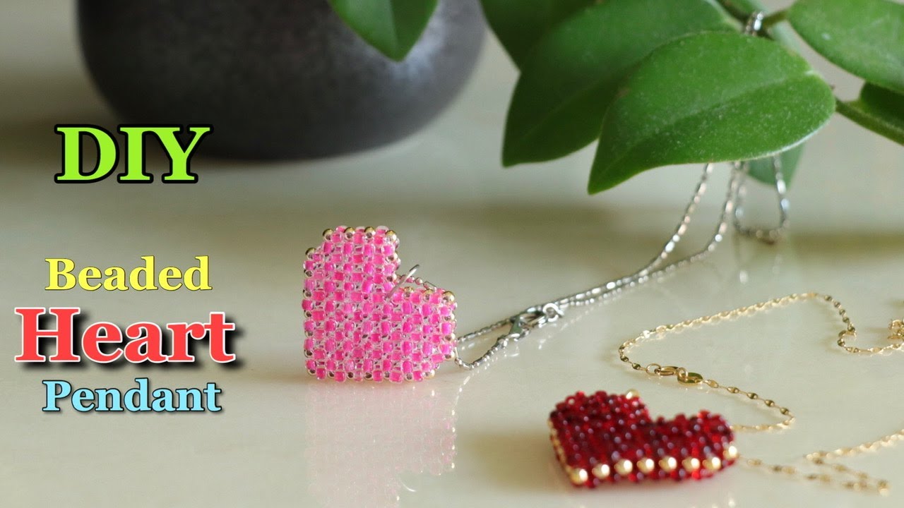 How To Make Heart Beaded Pendant | Heart Pendant | Diy Pendant 