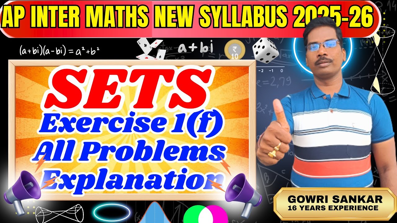 AP Intermediate Maths New Syllabus|| Chapter-1|| Sets|| Exercise 1(f)|| Must Watch Video || #viral