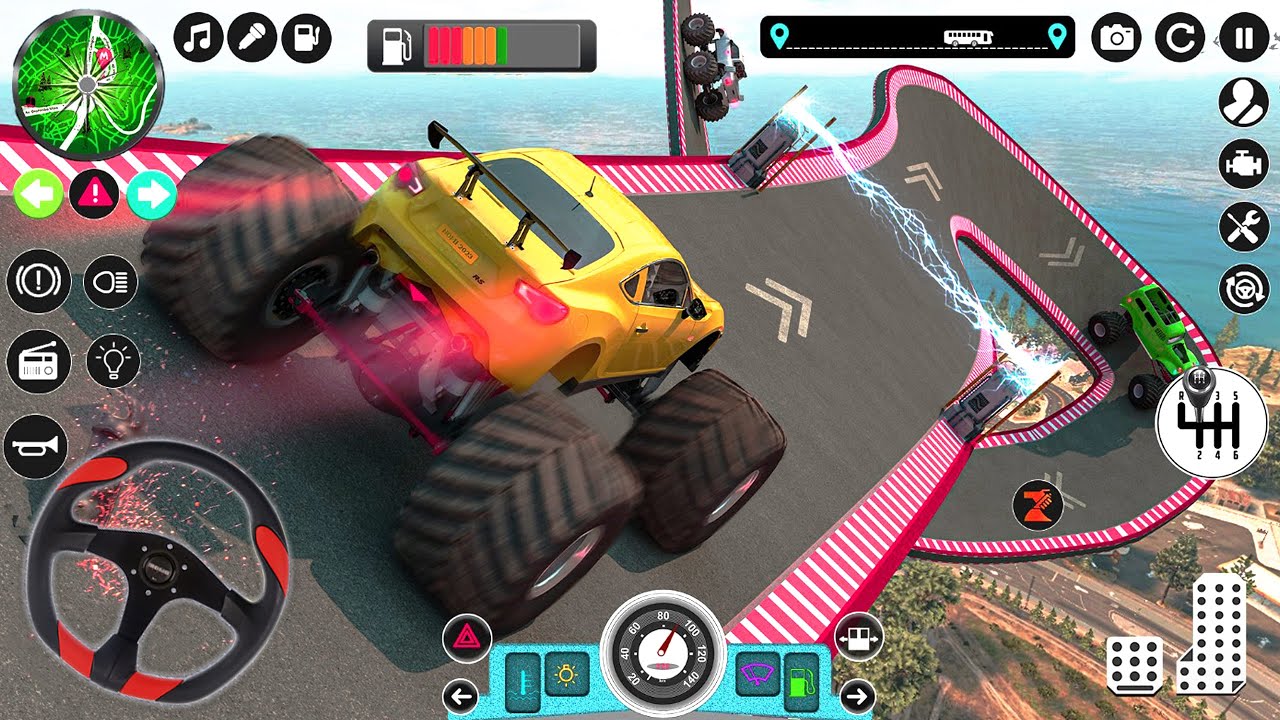 Monster Truck Stunts Racing 3D HD   Impossible Car Mega Ramp Simulator 2023
