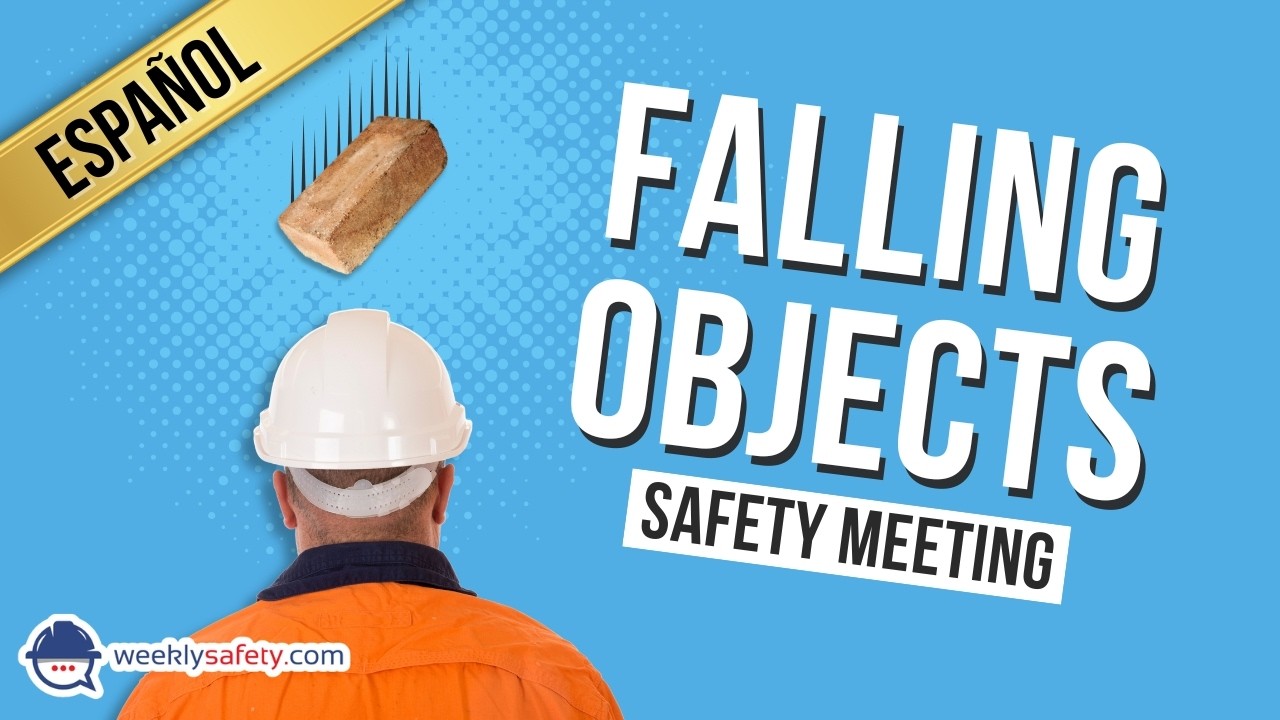 Safety Meeting on Falling Objects in Spanish