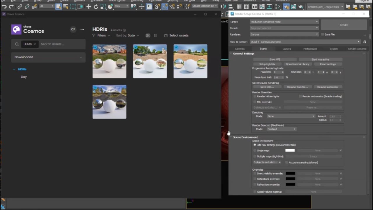 CHAOS COSMOS HDR BITMAP | EXPOSURE AND ROTATION SETTINGS | 3DSMAX | COSMOS | CORONA | HDRI #3dsmax