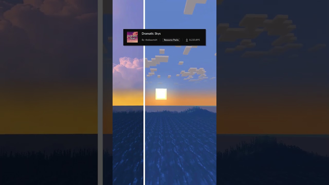 Minecraft Dramatic Skys Texture Pack #shorts