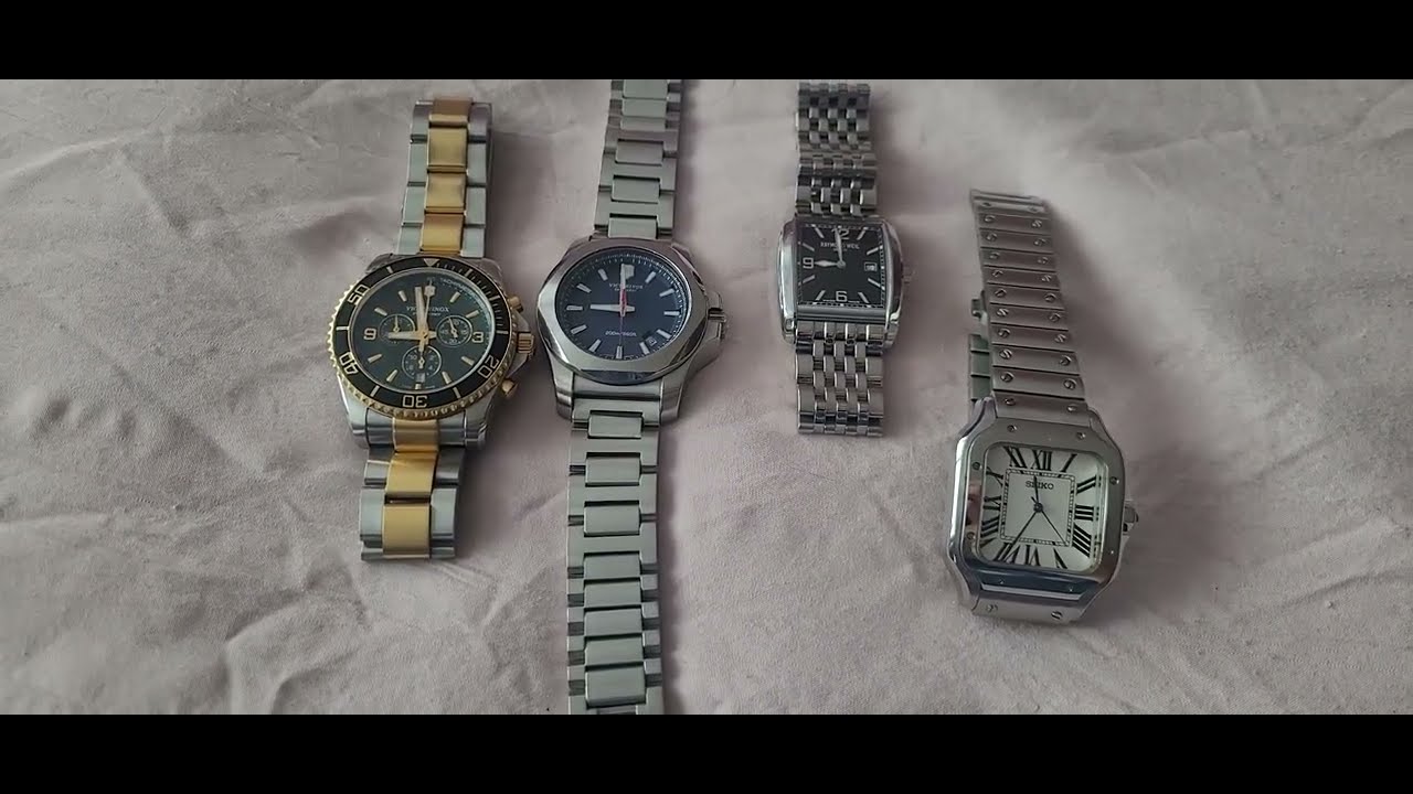 Perfect 4 watch collection  under £1000 £1k #cartiersantos #victorinox #raymondweil #seiko 