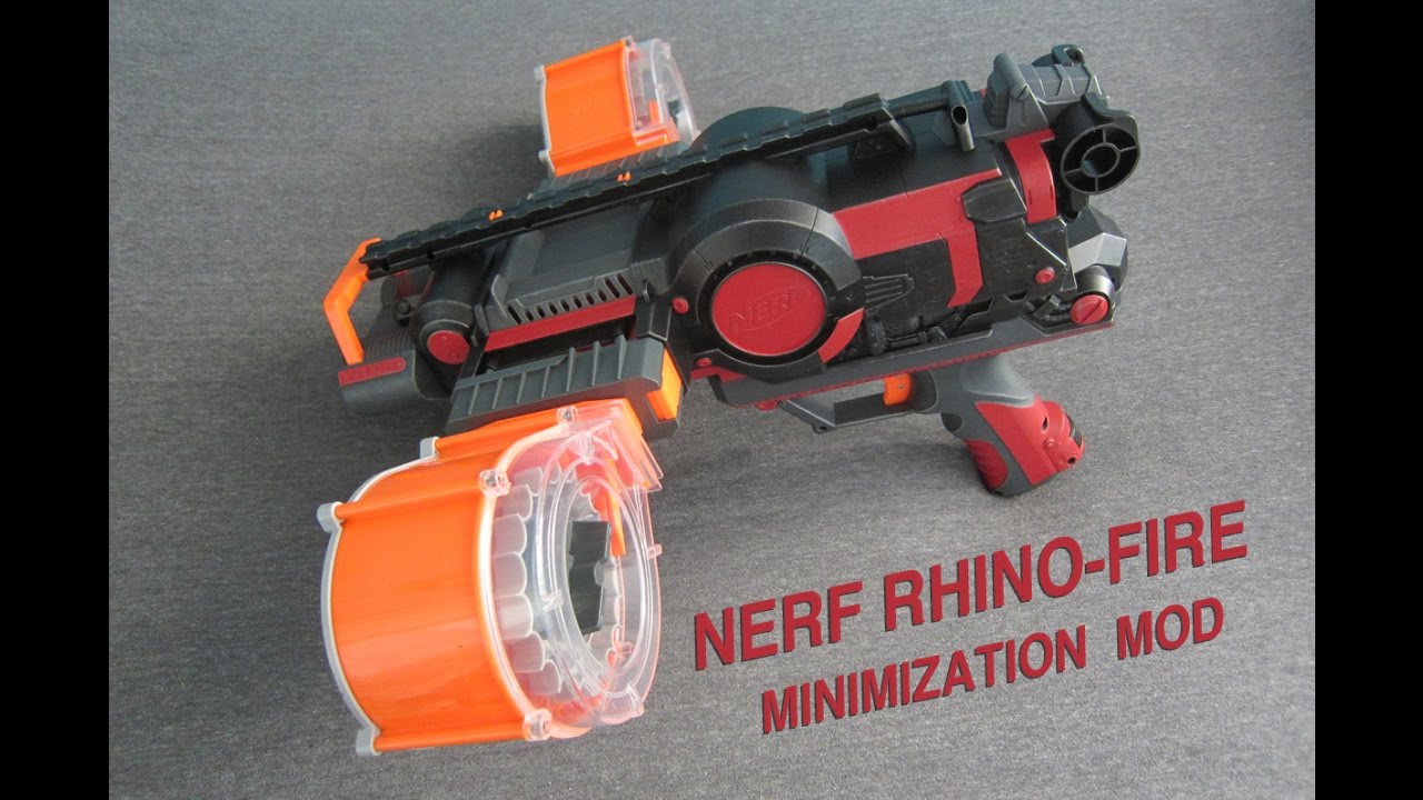 NERF RHINO-FIRE MOD [MINIMIZATION AND NEW HANDLE]
