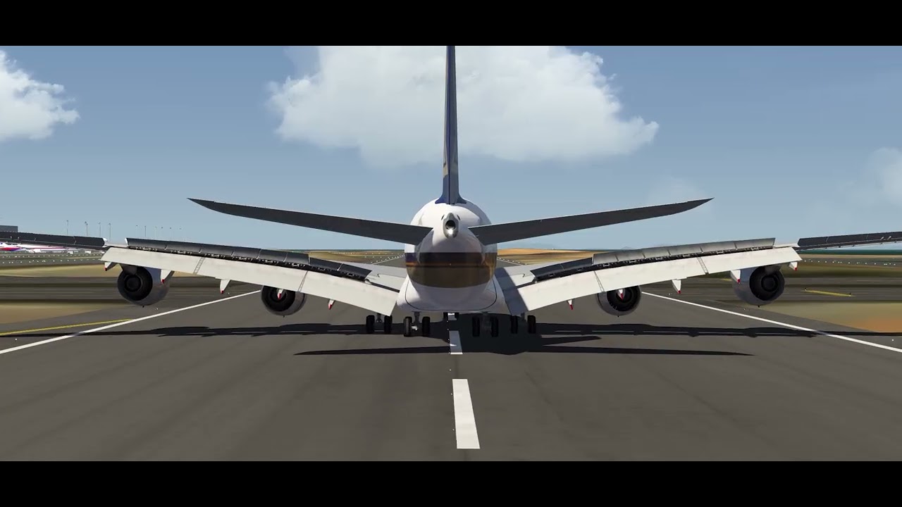 SIA A380 landing in Hong Kong 