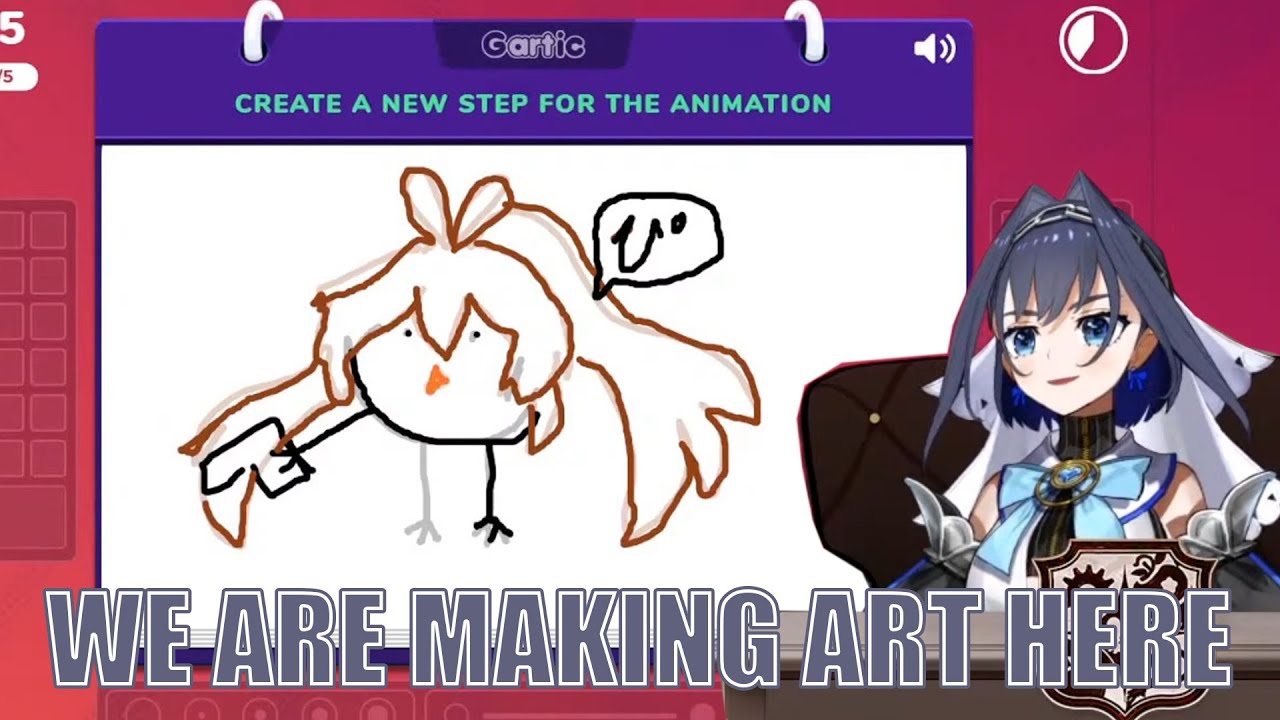 Kronii adding her Artistic touch into Council Gartic Phone Animation