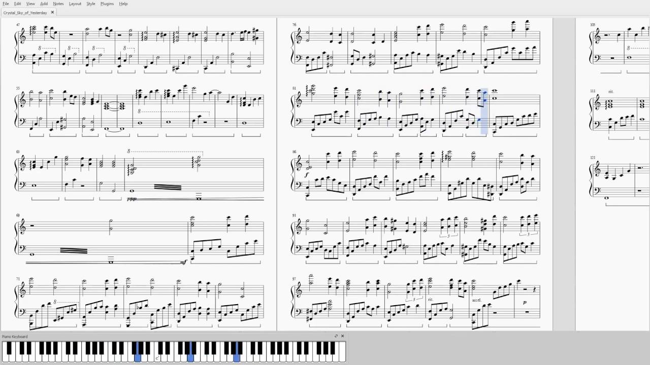 M2U - Crystal Sky of Yesterday (昨日晴空) Piano Arrangement/Transcription