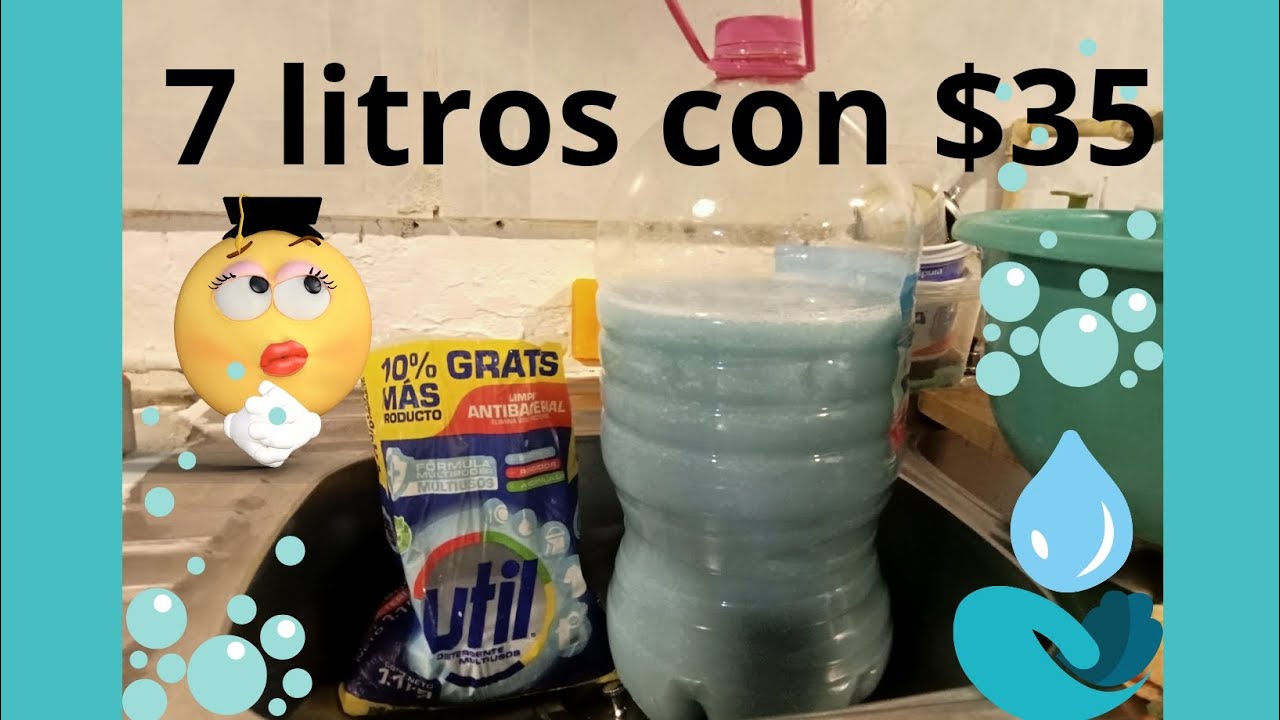 Jabón líquido económico desmanchante para lavadora automática 7 litros x $35 👍