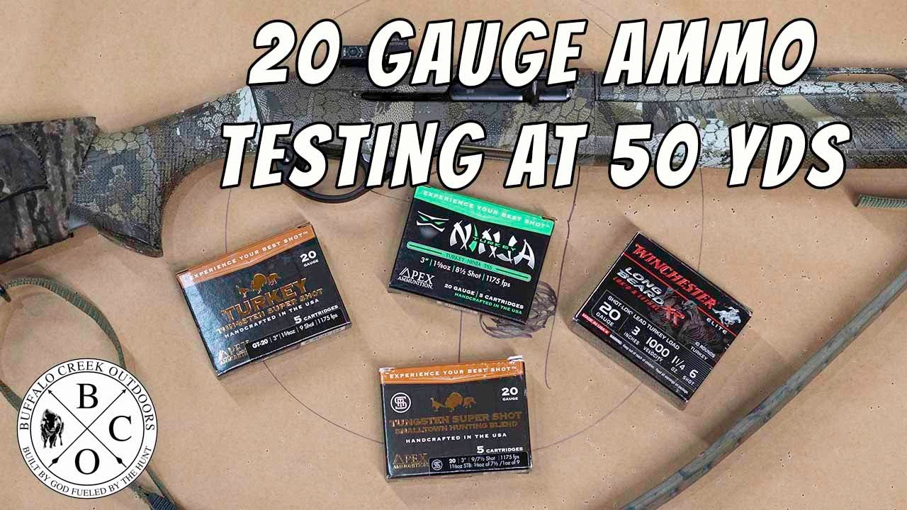 20 Ga. Turkey Ammo Pattern Testing at 50 yds | Apex #9s Ninja 8.5s or SmallTown Blend |