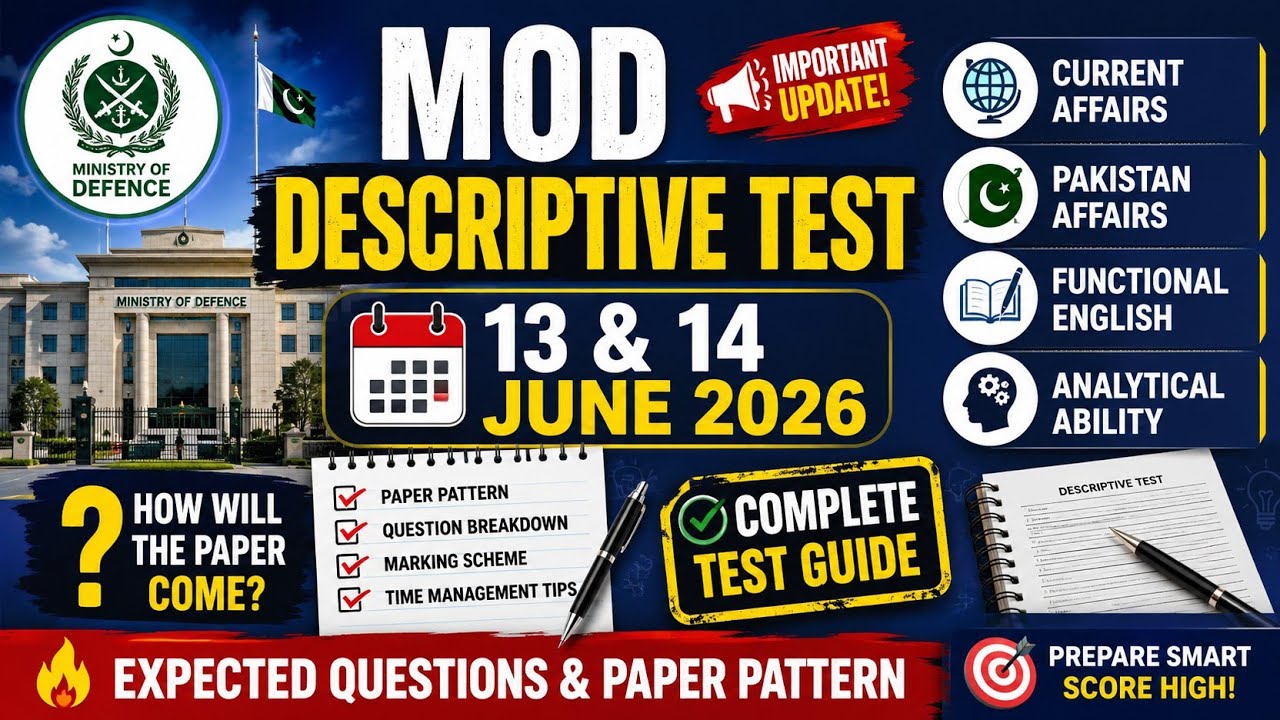 Ministry of Defence MOD Descriptive Test 2026 | 13 & 14 June Test Guide 
