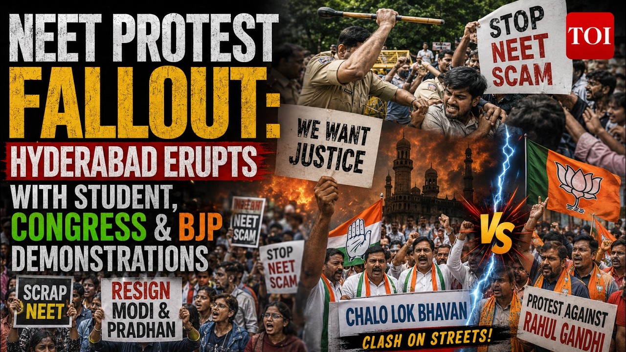 NEET Protest Fallout: Hyderabad Erupts with Student, Congress & BJP Demonstrations