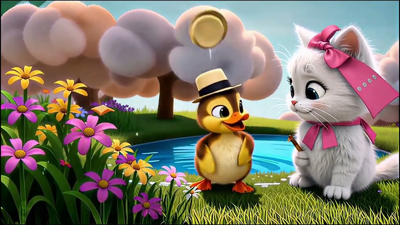 Funny Kitten & Duckling dancing Song | Mimi & Piku Best Friends Song  | Nursery Rhymes Song for kids