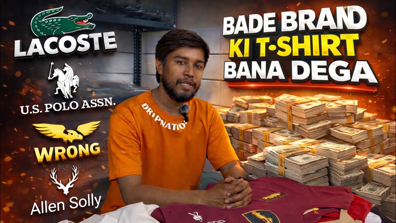 Bade Brand Ki T-Shirt Kaise Banti Hai? 😱 Brand Logo Lagakar Business Start Karo