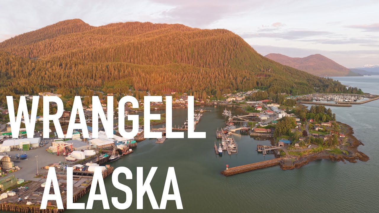 Fly Over An Alaskan Forest Island