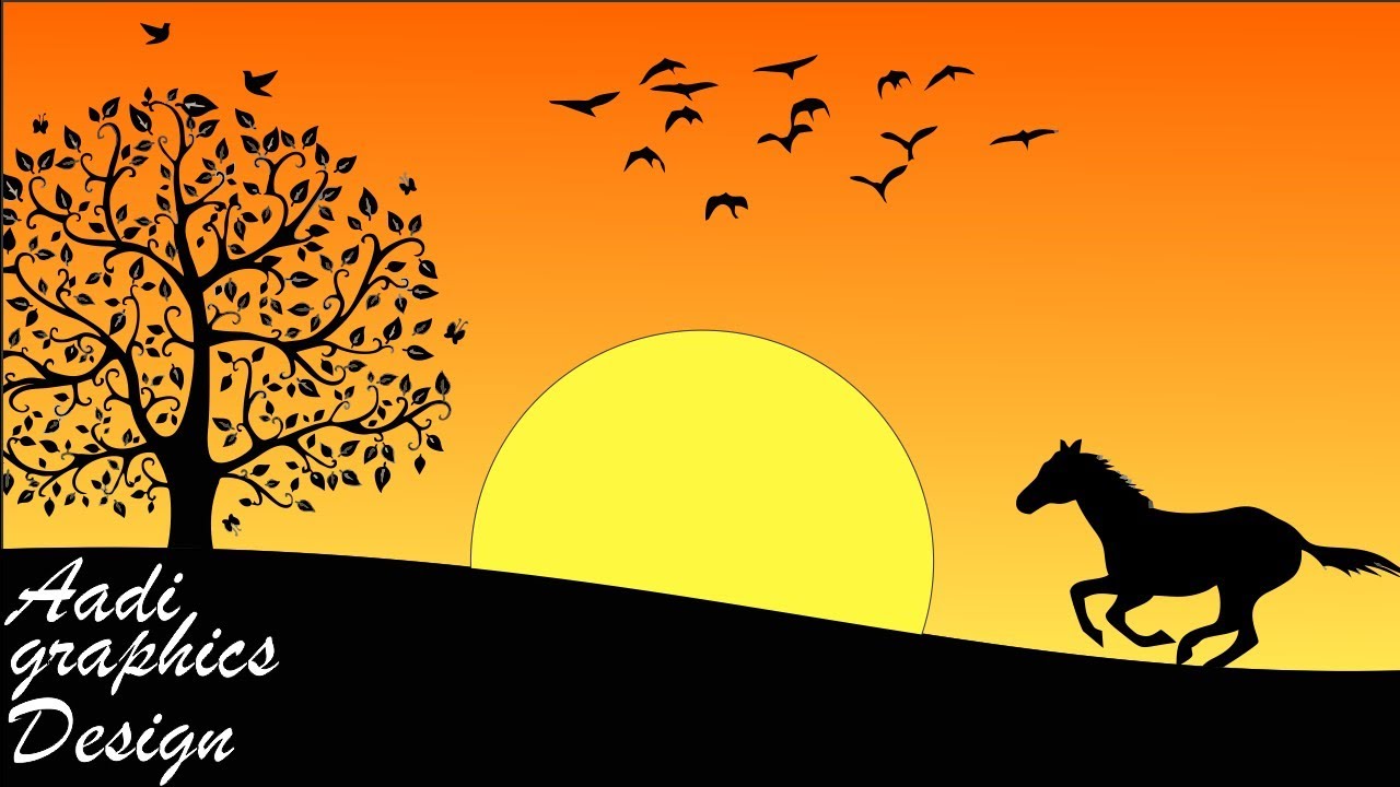 #viral Beautiful Nature Design in coreldraw  | how to make Beautiful Designs in coreldraw