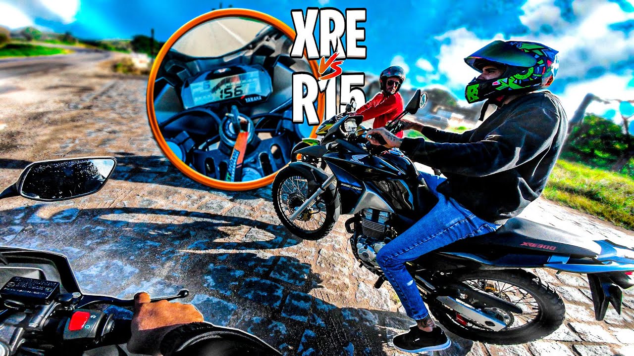 YAMAHA R15 VS XRE 300 PREPARADA! (RACHA INSANO) + TOP SPEED EM 4K [PT1]