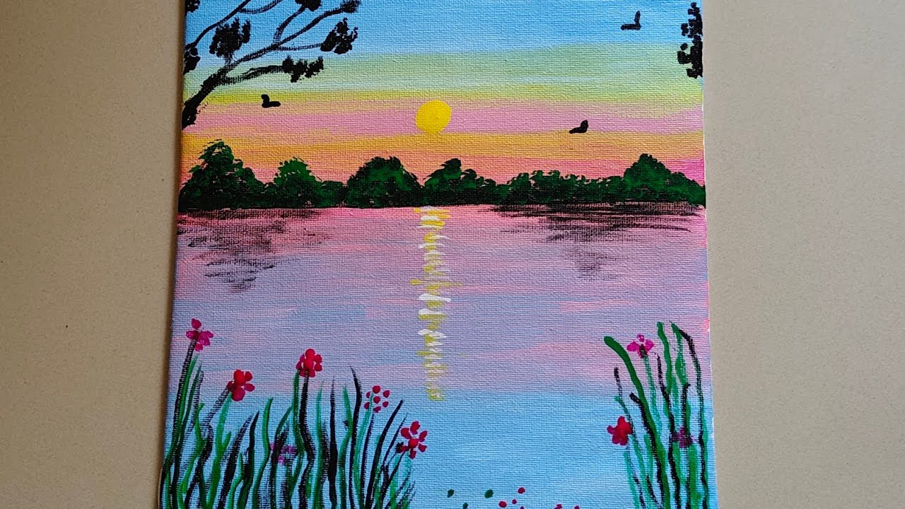 Beautiful Canvas Painting Step by Step | Easy Painting Tutorial।