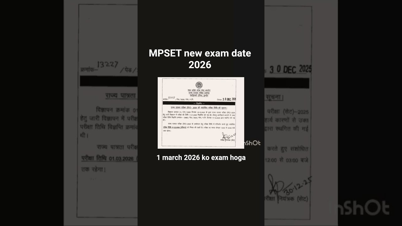 MPSET new exam date 2026 ✨❤